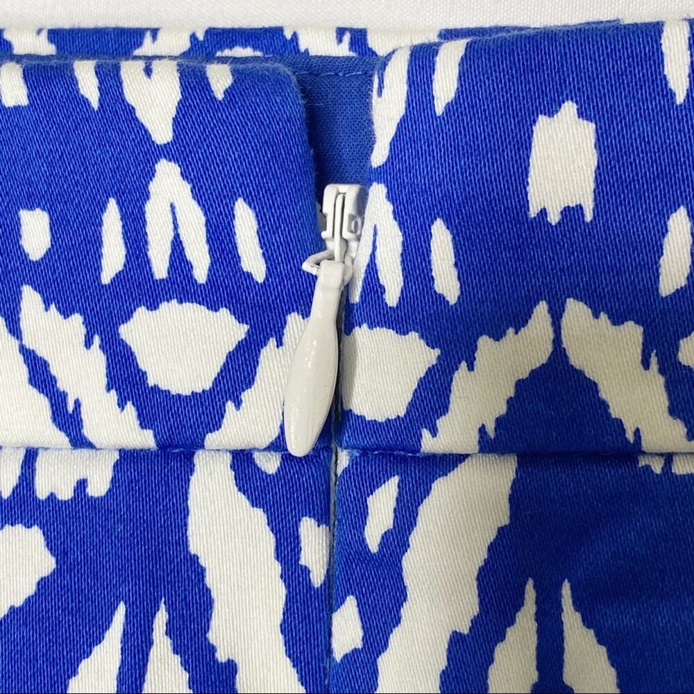 J. Crew Blue White Ikat Geometric The Pencil Skirt 4 - Picture 5 of 5